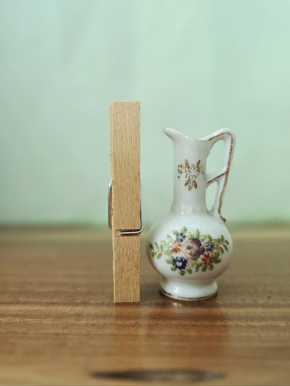 Vintage Occupied Japan Porcelain Miniature Pitcher Ewer Floral Pattern